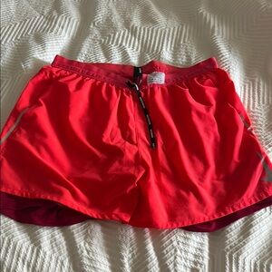 Men’s Nike 2-in-1 Running Shorts - Red / Crimson Large (5inch inseam)